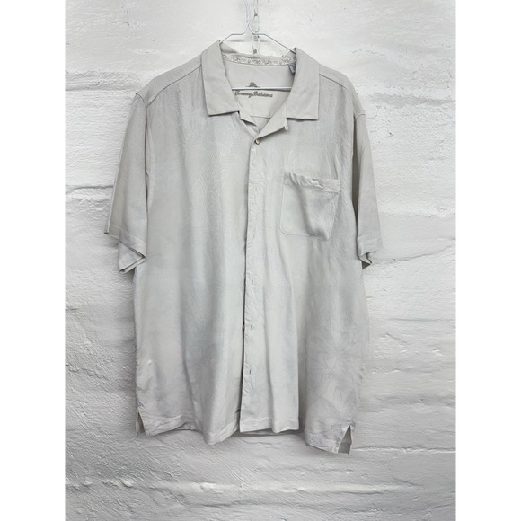 Tommy Bahama Other - Tommy Bahama Button Up Shirt Size XLT Floral  100 Percent Silk Hawaiian Beige